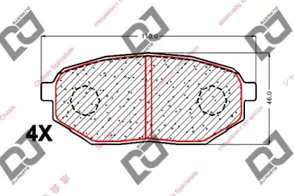 Комплект тормозных колодок, дисковый тормоз DJ PARTS купить